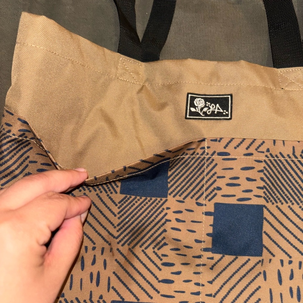 Vans Geometric Tan and Navy Tote